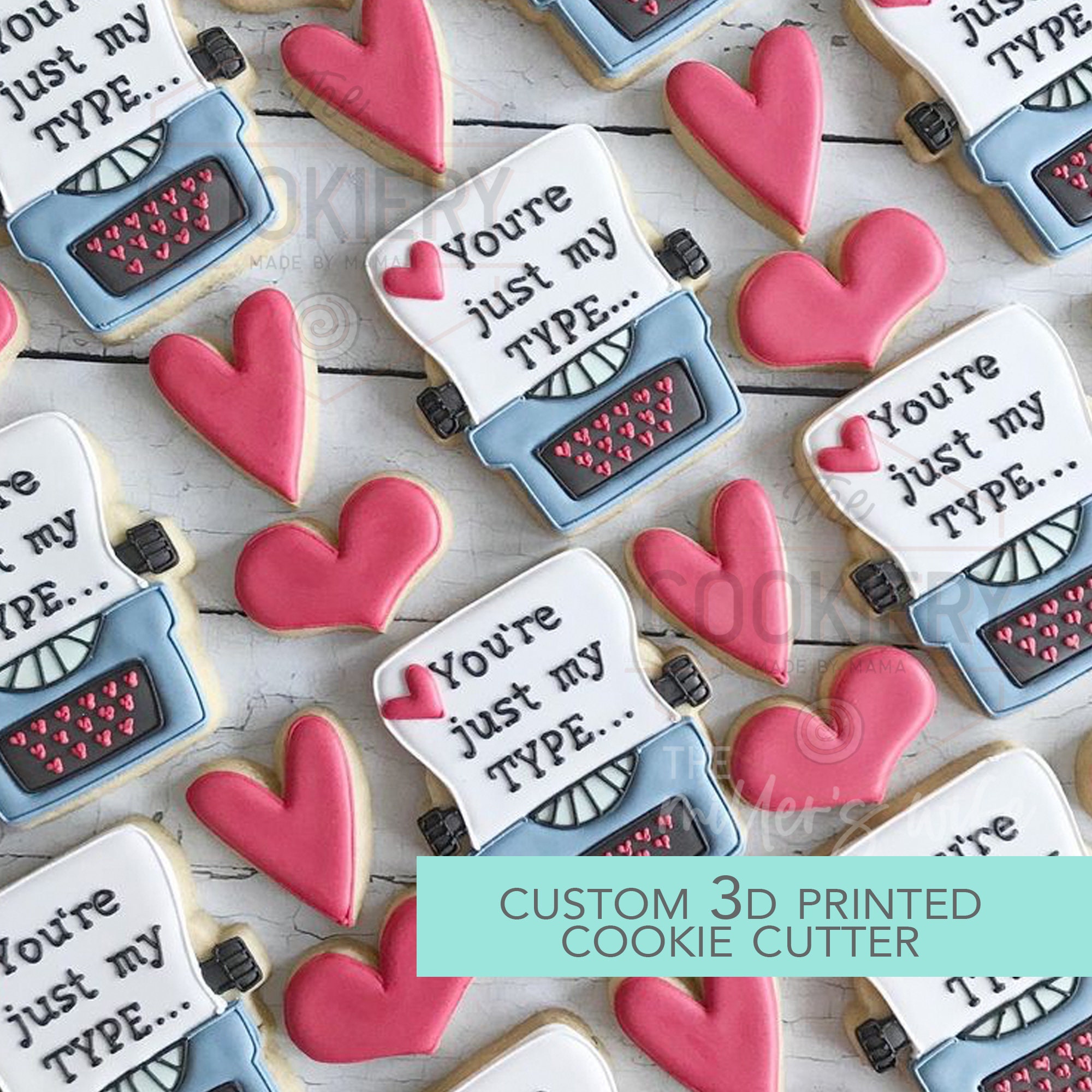 Love Typewriter Cookie Cutter Valentine's Day Cookie Cutter 3D Printed Cookie  Cutter TCK44126 