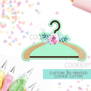 Floral Hanger Cookie Cutter - Hanger Cookie Cutter -  Fashion Cookie Cutter - 3D Printed Cookie Cutter - TCK26138