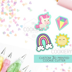 Mini Unicorn Cookie Cutter Set - Mini Cookie Cutters - 3D Printed Cookie Cutter - TCK21117 - Set of 4
