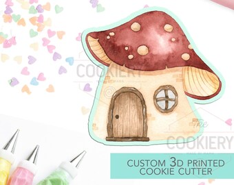 Fairy Toadstool Cookie Cutter, Gnome Home Cookie Cutter - 3D Printed Cookie Cutter - TCK48174