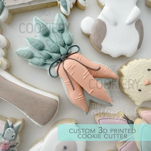 Carrot Bouquet Cookie Cutter - Easter Cookie Cutter -  3D Printed Cookie Cutter - TCK13194