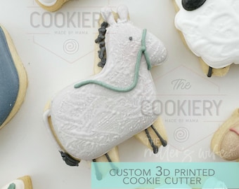 Donkey Nativity-koekjesvorm - kerstkoekjesvorm - 3D-geprinte koekjesvorm - TCK87253