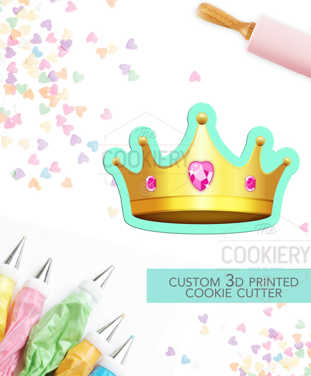 Princess Crown Cookie Cutter Queen Cookie Cutter 3D Etsy