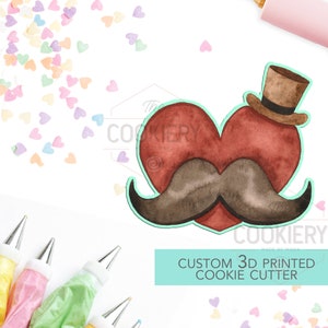 Happy Father&#39;s Day Heart Cookie Cutter - Father&#39;s Day Cookie Cutter - Heart Cookie Cutter -  3D Printed Cookie Cutter - TCK19114