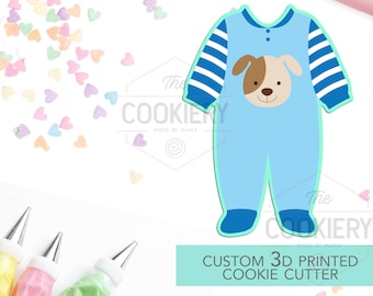 Langarm Footed Baby Strampelanzug Cookie Cutter - Baby Bodysuit - Shower Cookie - 3D Gedruckt Cookie Cutter - TCK32136
