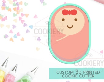 Swaddleted Baby Cookie Cutter, Baby Girl Cookie, Baby Shower Cookie - 3D Gedruckter Cookie Cutter - TCK32100