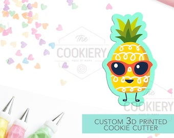 Cool Pineapple Cookie Cutter - Summer Fruit Cookie Cutter  -  Pineapple with Sunglasses 3D Printed Cookie Cutter - TCK22136