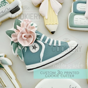 Floral High Top Cookie Cutter - Back to School - 3D Printed Cookie Cutter - TCK52169
