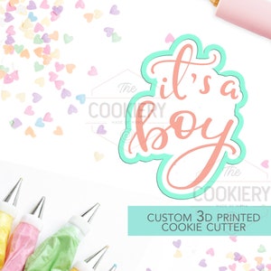 It&#39;s A Boy Cookie Cutter, Baby Shower Cookie Cutter  - Cutter and Stencil - 3D Printed Cookie Cutter - TCK23104