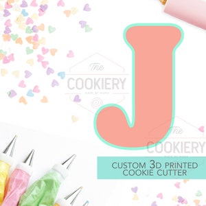 Alphabet Letter Cookie Cutter - Block Letter Cookie Cutter - Letter J Cookie Cutter - 3D Printer Cutter - TCK46165