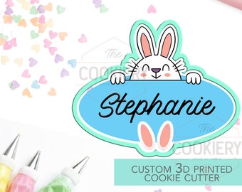 Easter Bunny Name Plaque - Easter Bunny Name Plate - 3D Printed Cookie Cutter - TCK12115