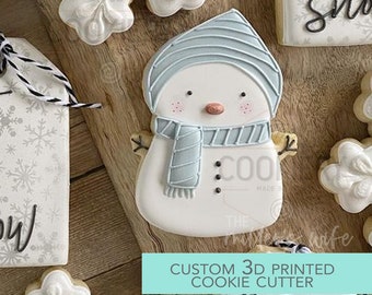 Chubby Snowman with Hat Cookie Cutter - Christmas Cookie Cutter - Winter Cutter -   3D Printed Cookie Cutter - TCK87105