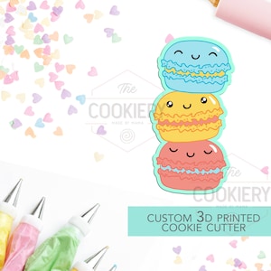 Macarons Cookie Cutter - Stacked Macarons Cookie Cutter  -  3D Printed Cookie Cutter - TCK22149