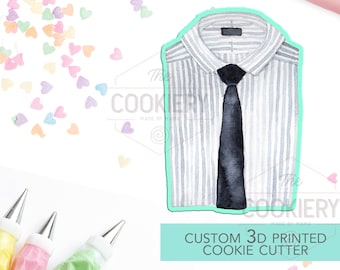 Shirt and Tie Cutter - Father's Day Cookie Cutter - Men's Suit Cookie Cutter -  3D Printed Cookie Cutter - TCK19106