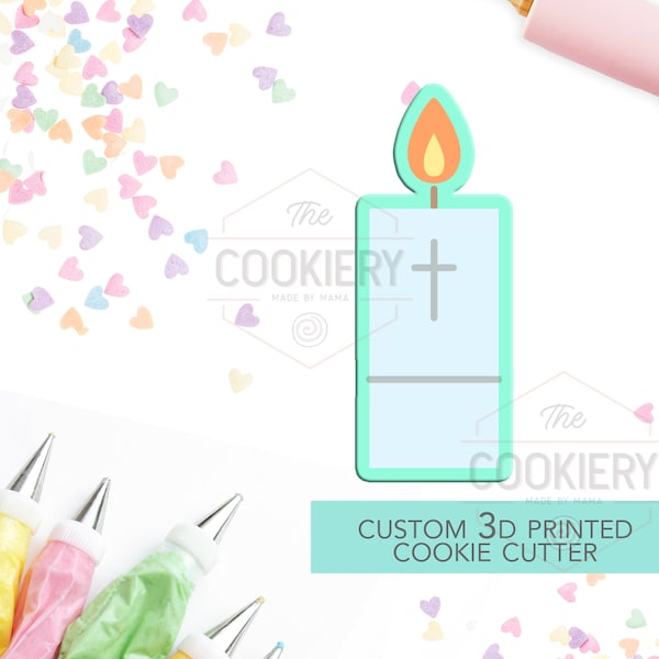 Baptism Candle Cookie Cutter, Christening Candle Cutter, Candle Cookie Cutter- 3D Printed Cookie Cutter - TCK54100