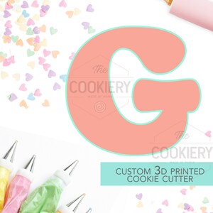 Alphabet Letter Cookie Cutter - Block Letter Cookie Cutter - Letter G Cookie Cutter - 3D Printer Cutter - TCK46162