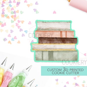 Stack of Books Cutter - Graduation Cap Cutter  - Back to School -  3D Printed Cookie Cutter - TCK52129