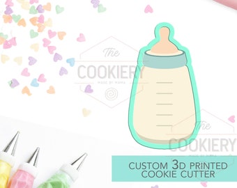 Cortador de galletas con forma de biberón, ideal para baby shower - Cortador de galletas impreso en 3D - TCK32101