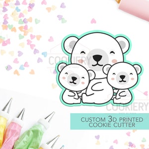 Bear Hugs Cookie Cutter - Vaderdag Cookie Cutter - Bear Family Cookie - 3D Geprinte Cookie Cutter - TCK19102