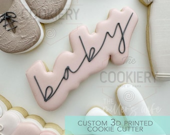 Tagliabiscotti con scritta "Baby", per baby shower - Tagliabiscotti stampato in 3D - TCK32166