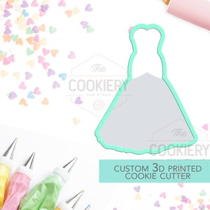 Wedding Dress Cookie Cutter .- Bride Cookie  - 3D Printed Cookie Cutter - TCK26104