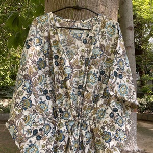 Floral  kaftan, summer dress,all day dress, beach maxi dress, cotton dress, swimsuit cover up
