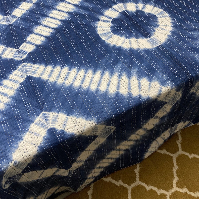 Brown - Shibori Tie-Dye Cotton Double Bedsheet Set (108 x 90 in) 20