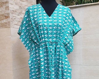 Kaftan midi, cotton kaftan, beach cover up dress,pool dress, gift for her , all day dress for her
