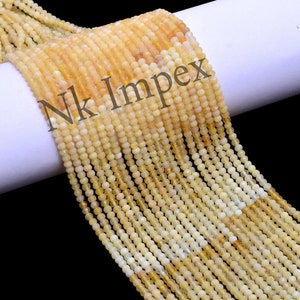 Yellow Shaped Opal Beads, 3mm, Natural Faceted Rondelle Beads, Opal Handmade Craft Beads, Opal Gemstone Beads, 13&quot; Strand (SKU974)