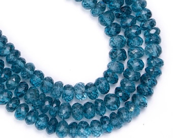 London Blue Topaz Faceted Rondelle beads, Strand Length 16 Inch, Jewelry making Beads, Wholesale Gemstone, SKU 2821