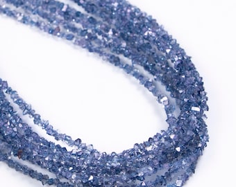 Indigo Herkimer Diamond Quartz Beads, Blue 2.5mm to 3mm Diamond Chips Beads Blue Diamond Rough Beads Blue Diamond Nuggets Beads. 2831