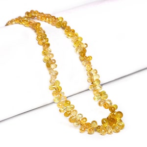 Rare Yellow Sapphire Beads Faceted Teardrop Beads, Natural Sapphire Drops, Yellow Sapphire Beads For Jewelry Making Gemstone Beads (SKU2135)