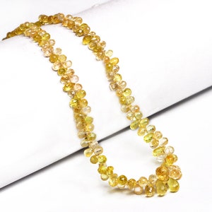 Yellow Sapphire Faceted Drops Beads, 2x3 mm To 5x7 mm, Yellow Sapphire Briolette Drops, Sapphire Jewelry Making Gemstone Drops, SKU2134