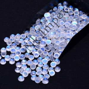 Rainbow Moonstone Calibrated Round Cabs Loose Gemstone, 6 mm Moonstone Round Cabs, Rainbow Moonstone Cabochon (SKU988)