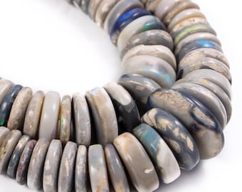 Australian opal gemstone, Tyre Beads Gemstone, Flat Round Heishi Gemstone, 7.5 To 14MM, Wholesale Gemstone Supplier, Length 16" SKU2748