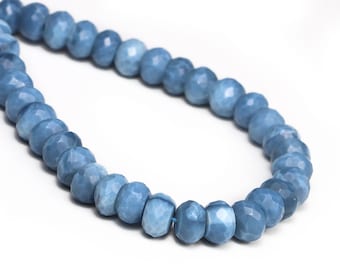 Natural Blue Opal Faceted Rondelle Beads, Blue Opal Beads, Opal Rondelle, Blue Opal Handmade Jewelry Making Gemstone Beads, SKU1903