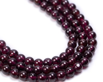 Natural Garnet Smooth Round Beads, 5mm Beads for jewelry making, Strand Length 16 Inch, Wholesale beads, SKU 2843
