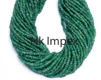 Natural Emerald Faceted Rondelle Beads, 2 mm To 3 mm, Emerald Rondelle Beads, Emerald Beads, Emerald Jewelry Making Beads, 7.5 Inch (SKU138)