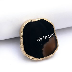 Agate Geode irregular Slices , Agate Geode Fancy Shape Slices, Gold Electro plated Agate Slices, Slices For Making Jewelry Pendant, SKU 1441