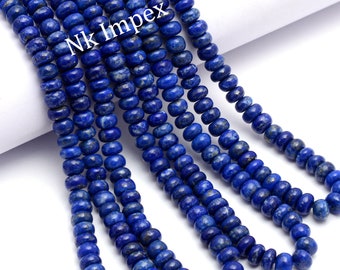 Lapis Lazuli Smooth Rondelle Beads, Wholesale Gemstone, 6 mm Bead, Jewellery Making Gemstone, 16 Inch Strand, SKU1413