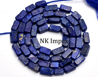 Lapis Lazuli Smooth Rectangle Beads, 3x6 mm To 4x8 mm, Lapis Rectangle Beads, Blue Lapis Jewelry Making Gemstone Beads, SKU No. 1161