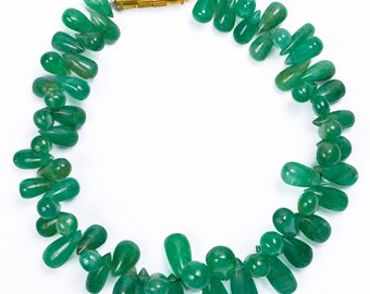 Emerald Teardrop Beaded Bracelet, Beads Size7.5X4-12X5mm Bracelet, 6.5 inch Drop gemstone bracelet, Handmade bracelet, SKU 2814