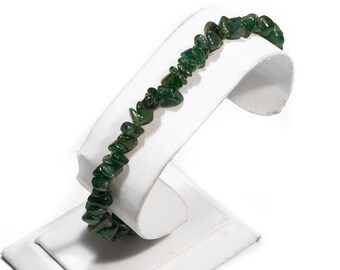 Armbanden met groene aventurijnkralen, handgemaakte nuggets-kralensieraden, verstelbare armbanden met ketting, SKU2447