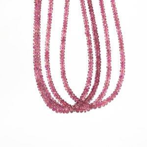 Rubellite Pink Tourmaline Faceted Rondelle Beads, 2 mm to 4.5 mm, Rubellite Tourmaline Beads, Tourmaline Jewelry Making Beads, SKU2252