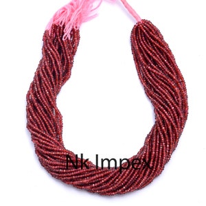 Natural Red Garnet Beads, 2 To 3 mm Beads, Garnet Rondelle Beads, Garnet Faceted Beads, Handmade Jewelry Beads, 14 Inches Strand Line