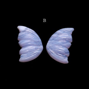 AA Qualité Dentelle Bleue Agate Papillon Sculpture Pierre Précieuse, Dentelle Bleue Agate Pierre Précieuse Sculptée, Dentelle Bleue Agate Fabrication de Bijoux Sculpture, SKU1739 image 4