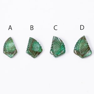 Rare Green Emerald Leaves Carving Loose Gemstone, Pendant Making, Jewelry Making Stone, SKU1879