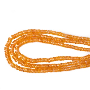 Natural Orange Sapphire Tyre Beads: Faceted Gemstone Jewelry Making (16 Inch), SKU061