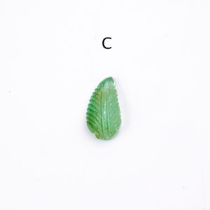 Natural Emerald Carving Leaves Loose Gemstone, Leaf Pendant For Jewelry Making, SKU1890 C - 9.5x17 mm, 7.25