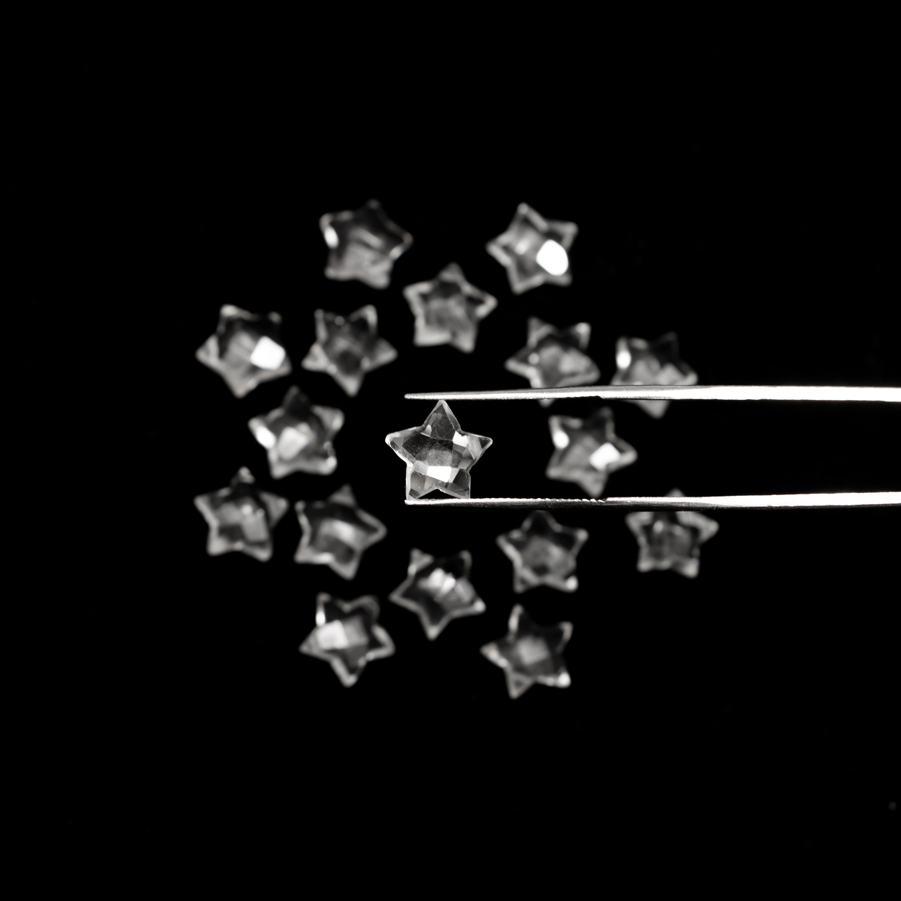 ファセットカットクォーツクリスタルスター：ジュエリー製作用宝石、9